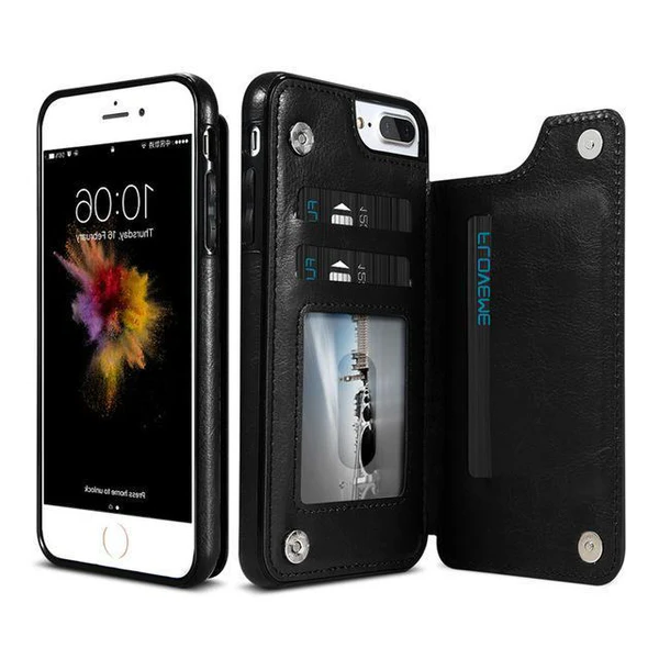 Leather Wallet Case For iPhone