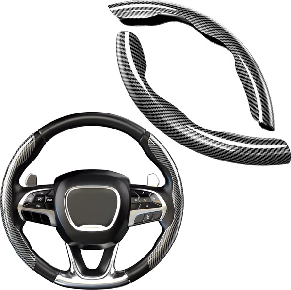Universal Carbon Fiber Snap-on Steering Wheel Cover