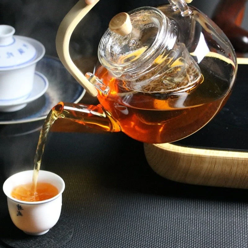 Glass Teapot Heat-Resistant Borosilicate Glass Teapot Boiling Teapot