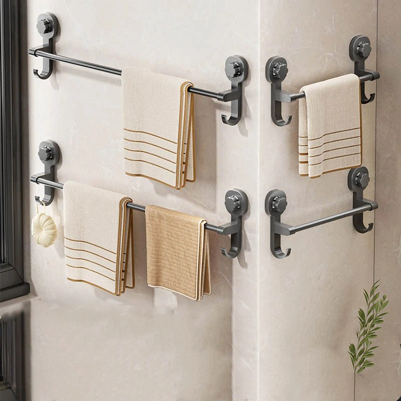 Wall-Mounted Towel Rack with Suction Cup