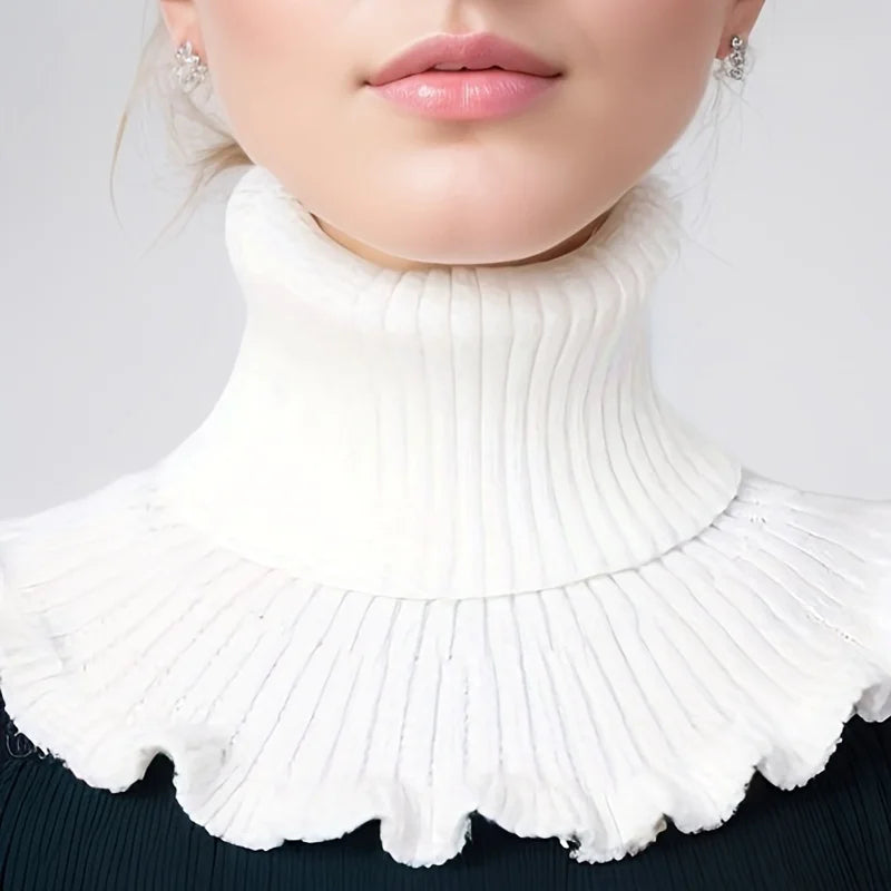 Elegant Knitted Turtleneck Neck Scarf for Women