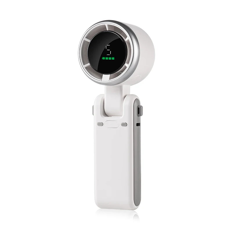 Foldable Handheld Turbo Fan with Digital Display