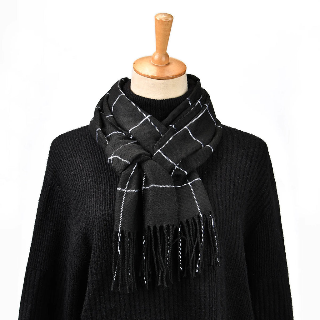 Plaid Cashmere Winter Scarf for Men